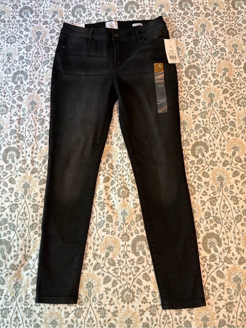 True Craft Black Mid-Rise Skinny Jeans